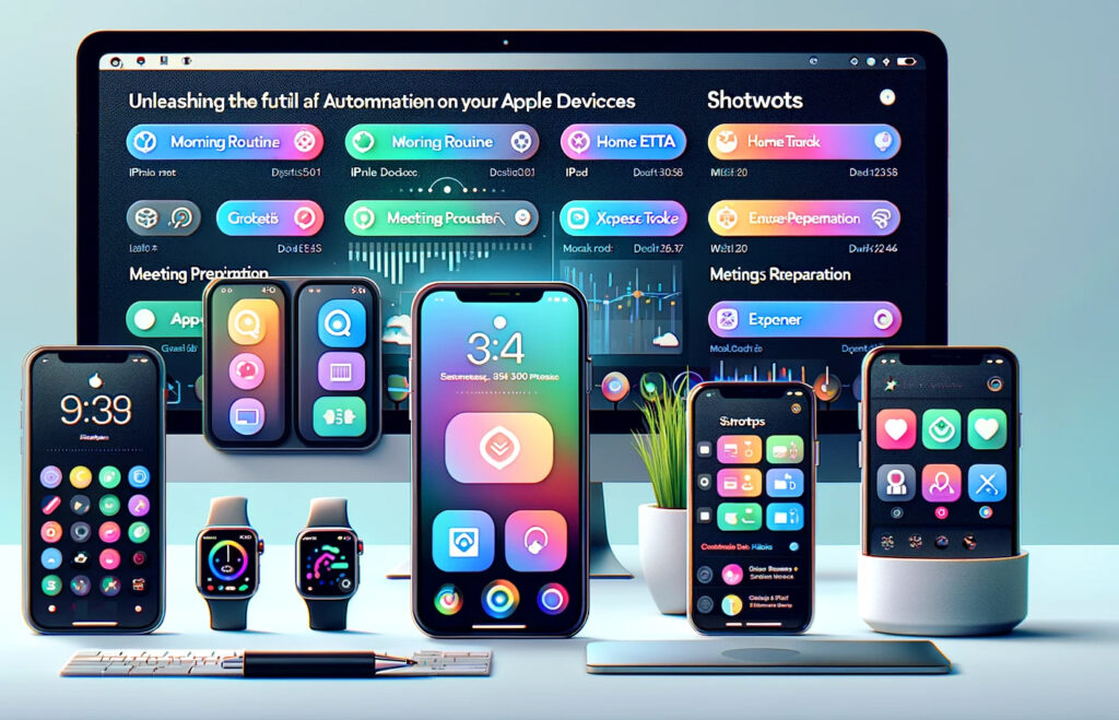 Apple Shortcuts graphic of capable devices